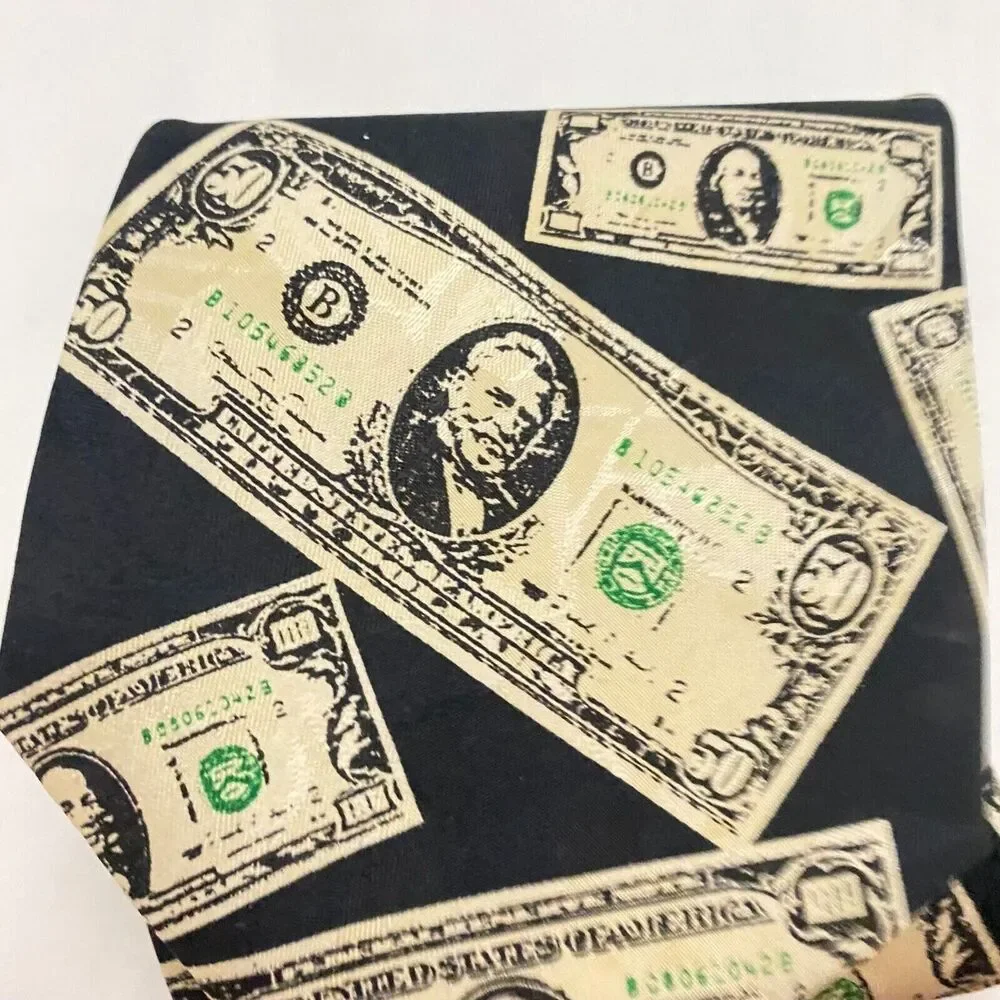 #5628 Design by A Rogers 50 Dollar Bill Money Novelty Necktie Tie 60X4